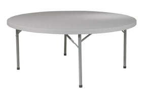 OSP Home Furnishings 48" Round Folding Table with Resin Top and Steel Frame for Parties or Workspace 71" BT71Q