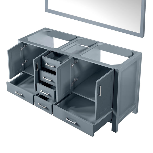 English Elm Dark Grey Double Bath Vanity With Mirror - 60" W X 22" D, Stylish Storage & Easy Installation! B2731S00515