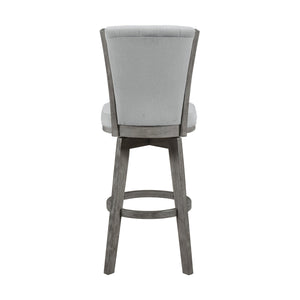 English Elm Gray Pub Height Swivel Chairs Set Of 2 - Soft Velvet Upholstered Dining Seats With Solid Wood Frame B011P220998