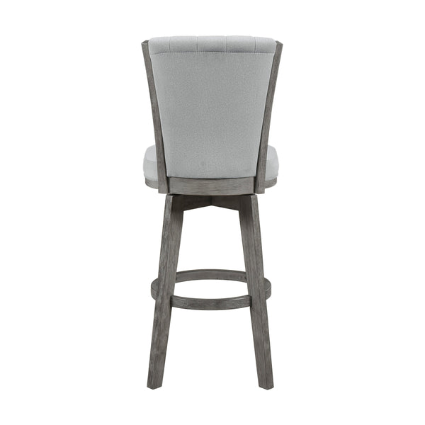 English Elm Gray Pub Height Swivel Chairs Set Of 2 - Soft Velvet Upholstered Dining Seats With Solid Wood Frame B011P220998