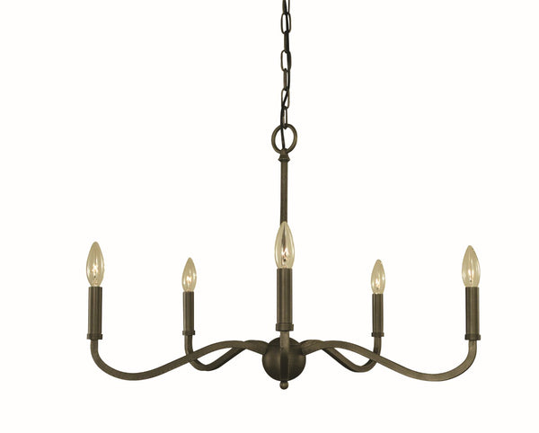 Framburg 5-light Stunning Hammered Tubing Chandelier For Elegant Dining Spaces – Illuminate With Style! Iron Metal 5640 Iron