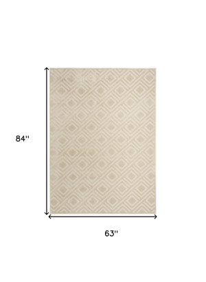 Homeroots 5' X 7' Beige Geometric Area Rug  Polypropylene 564023