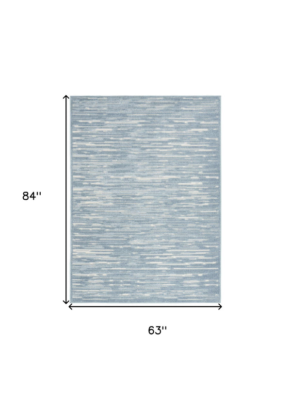 Homeroots 5' X 7' Blue Geometric Area Rug  Polypropylene 564025