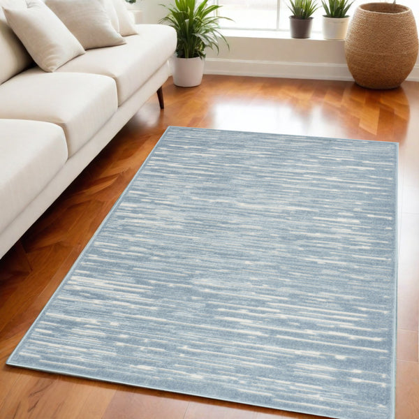 Homeroots 5' X 7' Blue Geometric Area Rug  Polypropylene 564025