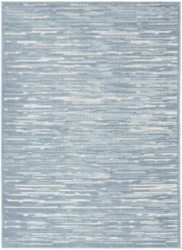 Homeroots 5' X 7' Blue Geometric Area Rug  Polypropylene 564025