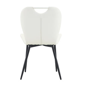 English Elm Set of 4 Olive Fabric Dining Chairs Ergonomic Cushion Black Steel Frame Modern White+Black W1151P454887