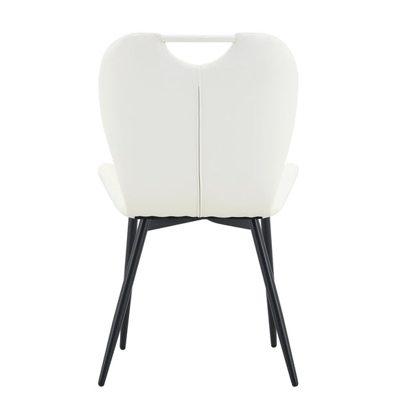 English Elm Set of 4 Olive Fabric Dining Chairs Ergonomic Cushion Black Steel Frame Modern White+Black W1151P454887