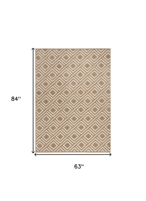 Homeroots 5' X 7' Brown Geometric Area Rug  Polypropylene 564028