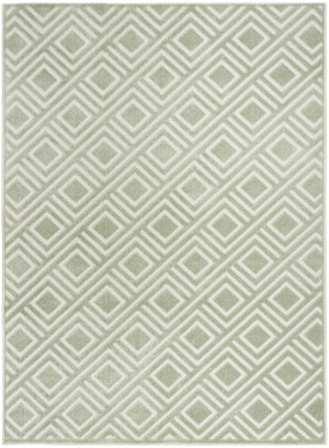 Homeroots 5' X 7' Green Geometric Area Rug  Polypropylene 564033