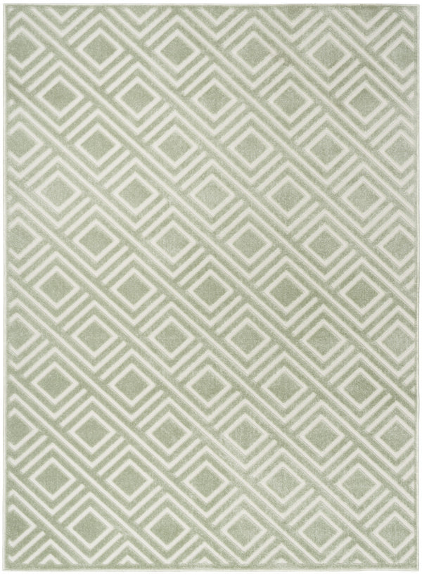 Homeroots 5' X 7' Green Geometric Area Rug  Polypropylene 564033