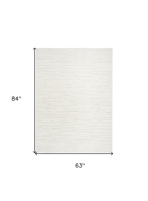 Homeroots 5' X 7' Cream Geometric Area Rug  Polypropylene 564038