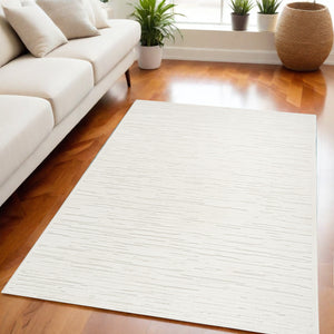 Homeroots 5' X 7' Cream Geometric Area Rug  Polypropylene 564038