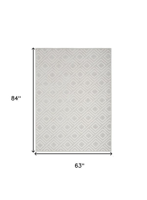 Homeroots 5' X 7' Gray Geometric Area Rug  Polypropylene 564042