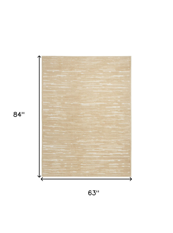 Homeroots 5' X 7' Tan Geometric Area Rug  Polypropylene 564043