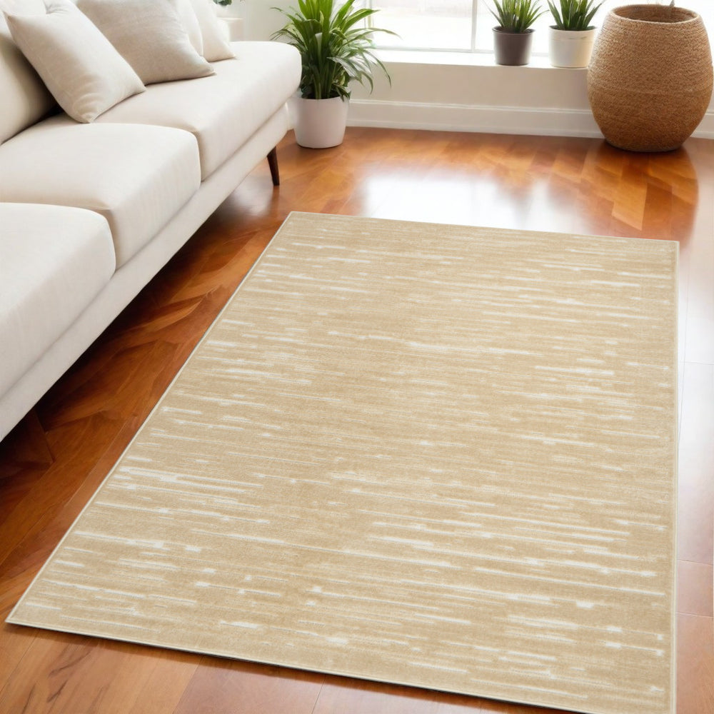 Homeroots 5' X 7' Tan Geometric Area Rug  Polypropylene 564043