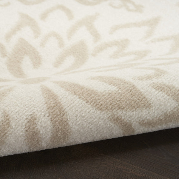 HomeRoots 7' Beige and Ivory Floral Area Rug – Soft, Durable, Non-Skid Design Perfect for Family Homes & Nurseries 7' X 10' 564046