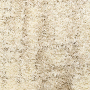 HomeRoots 4' Plush Beige and Ivory Abstract Shag Area Rug - Soft, Durable, and Stylish for Any Room Decor 4' X 6' 564065