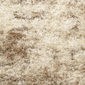 HomeRoots 4' Plush Beige and Ivory Abstract Shag Area Rug – Modern Texture for Homes with Kids and Pets 4' X 6' 564066