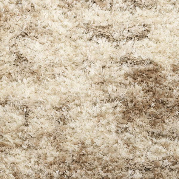 HomeRoots 4' Plush Beige and Ivory Abstract Shag Area Rug – Modern Texture for Homes with Kids and Pets 4' X 6' 564066