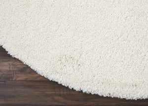 Homeroots 7' Cream Shag Non Skid Round Rug  Polypropylene 564067