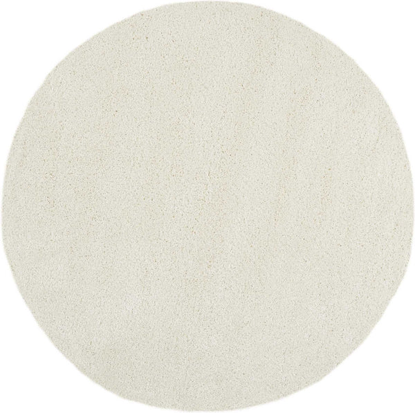 Homeroots 7' Cream Shag Non Skid Round Rug  Polypropylene 564067