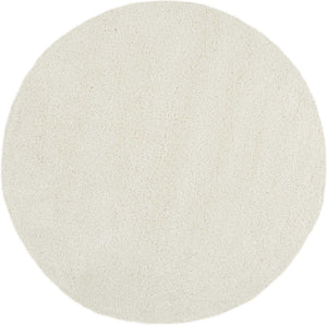 Homeroots 7' Cream Shag Non Skid Round Rug  Polypropylene 564067