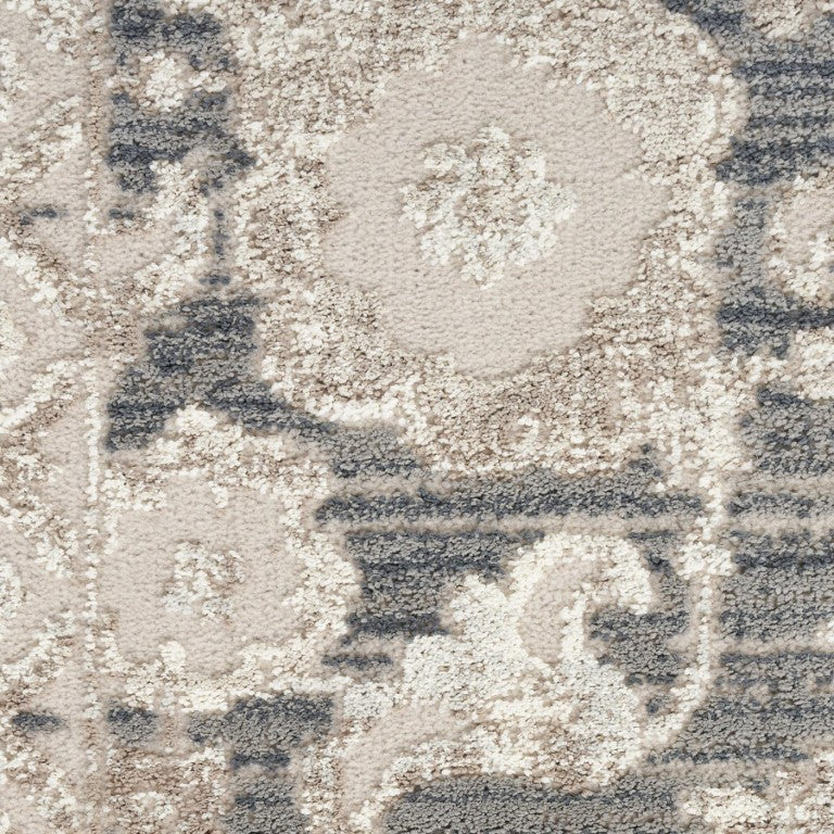 HomeRoots Floral Distressed Polyester Area Rug with Non-skid Backing for Living Room or Any 4' X 6' 564069