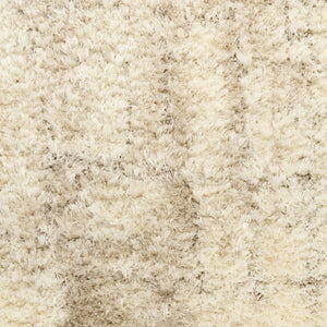 HomeRoots 4' Plush Beige and Ivory Abstract Shag Area Rug - Soft, Durable, and Stylish for Any Room Decor 5' X 7' 564078