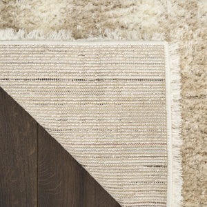 HomeRoots 4' Plush Beige and Ivory Abstract Shag Area Rug - Soft, Durable, and Stylish for Any Room Decor 5' X 7' 564078