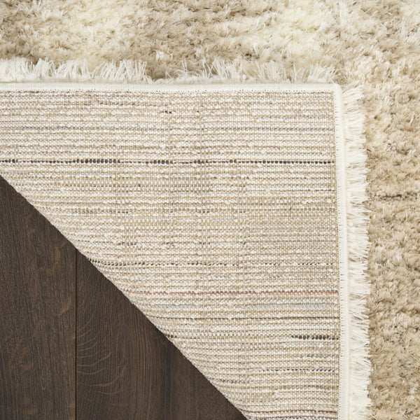 HomeRoots 4' Plush Beige and Ivory Abstract Shag Area Rug - Soft, Durable, and Stylish for Any Room Decor 5' X 7' 564078