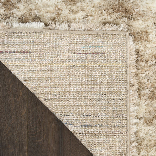 HomeRoots 4' Plush Beige and Ivory Abstract Shag Area Rug – Modern Texture for Homes with Kids and Pets 5' X 7' 564079