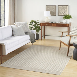HomeRoots 7' Modern Beige Geometric Area Rug - Stylish and Durable Design for Living Room, Dining & Home Office 7' X 9' 564091