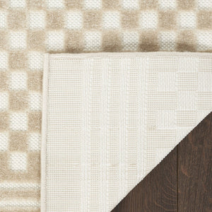 HomeRoots 7' Modern Beige Geometric Area Rug - Stylish and Durable Design for Living Room, Dining & Home Office 7' X 9' 564091