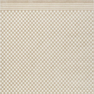 HomeRoots 7' Modern Beige Geometric Area Rug - Stylish and Durable Design for Living Room, Dining & Home Office 7' X 9' 564091