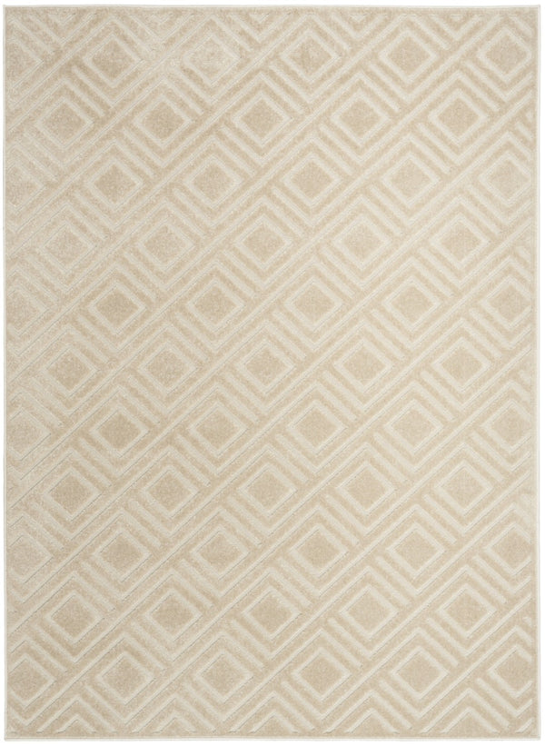HomeRoots 7' Beige Geometric Area Rug - Modern Style for Living Rooms, Durable Design, Easy Maintenance & Elegance 7' X 9' 564092