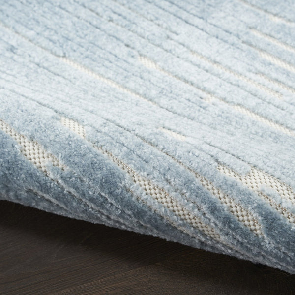 HomeRoots 7' Blue Geometric Area Rug - Modern Design for Effortless Style, Comfort, and Versatile Living Spaces 7' X 9' 564094