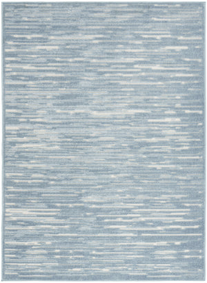 Homeroots 7' X 9' Blue Geometric Area Rug  Polypropylene 564094