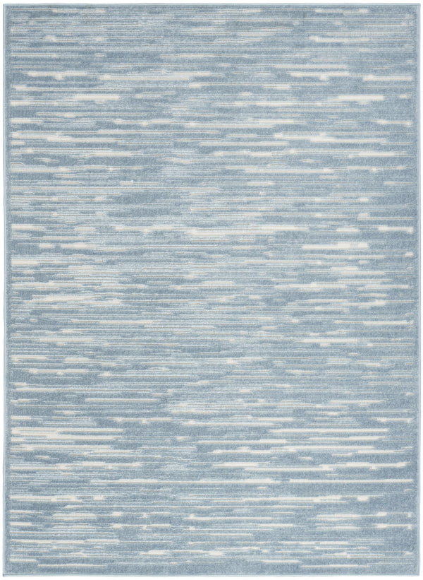 Homeroots 7' X 9' Blue Geometric Area Rug  Polypropylene 564094