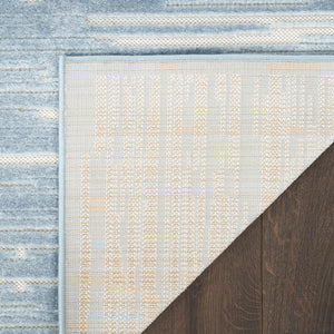 Homeroots 7' X 9' Blue Geometric Area Rug  Polypropylene 564094