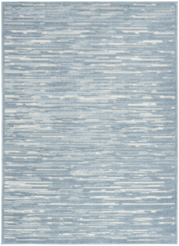 HomeRoots 7' Blue Geometric Area Rug - Modern Design for Effortless Style, Comfort, and Versatile Living Spaces 7' X 9' 564094
