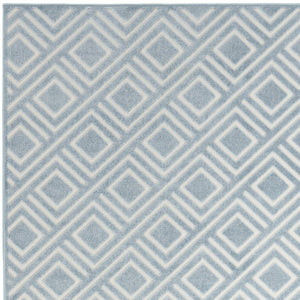 Homeroots 7' X 9' Blue Geometric Area Rug  Polypropylene 564095