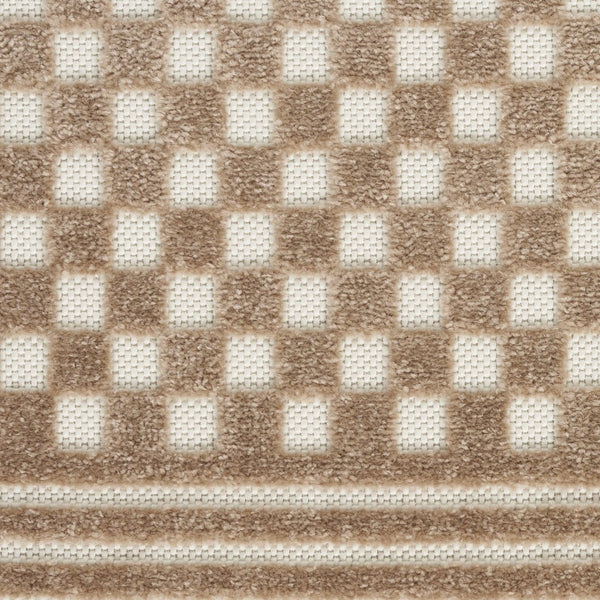 HomeRoots 7' Brown Geometric Area Rug - Stylish, Durable, Low-Pile Design for Living Rooms & High-Traffic Areas 7' X 9' 564096
