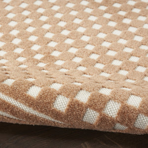HomeRoots 7' Brown Geometric Area Rug – Stylish, Durable Design Perfect for Living Rooms and High-Traffic Spaces 7' X 9' 564098