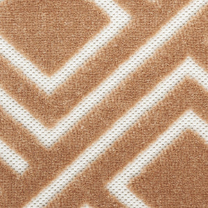 HomeRoots 7' Brown Geometric Area Rug - Modern Design for Living Spaces, Easy Care, and Low Pile Comfort 7' X 9' 564099