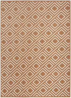 Homeroots 7' X 9' Brown Geometric Area Rug  Polypropylene 564099