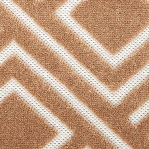 HomeRoots 7' Brown Geometric Area Rug - Modern Design for Living Spaces, Easy Care, and Low Pile Comfort 7' X 9' 564099