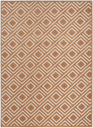 HomeRoots 7' Brown Geometric Area Rug - Modern Design for Living Spaces, Easy Care, and Low Pile Comfort 7' X 9' 564099