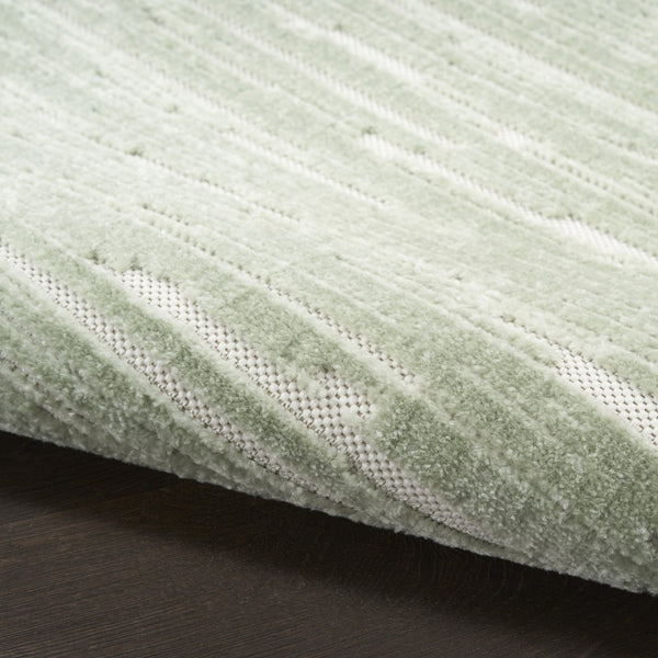 HomeRoots 7' Contemporary Green Geometric Area Rug - Stylish Low-Pile Design for Modern Living Spaces 7' X 9' 564100