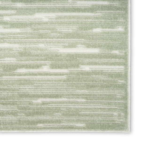 HomeRoots 7' Contemporary Green Geometric Area Rug - Stylish Low-Pile Design for Modern Living Spaces 7' X 9' 564100
