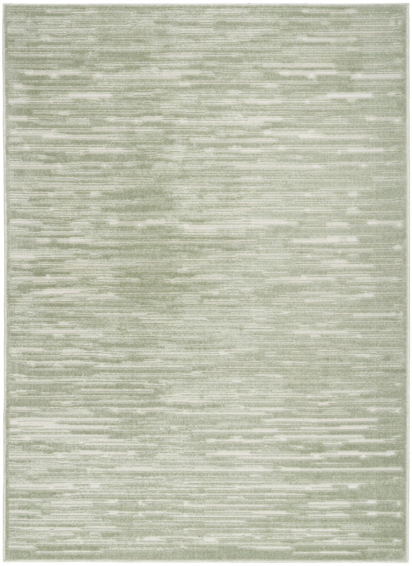HomeRoots 7' Contemporary Green Geometric Area Rug - Stylish Low-Pile Design for Modern Living Spaces 7' X 9' 564100